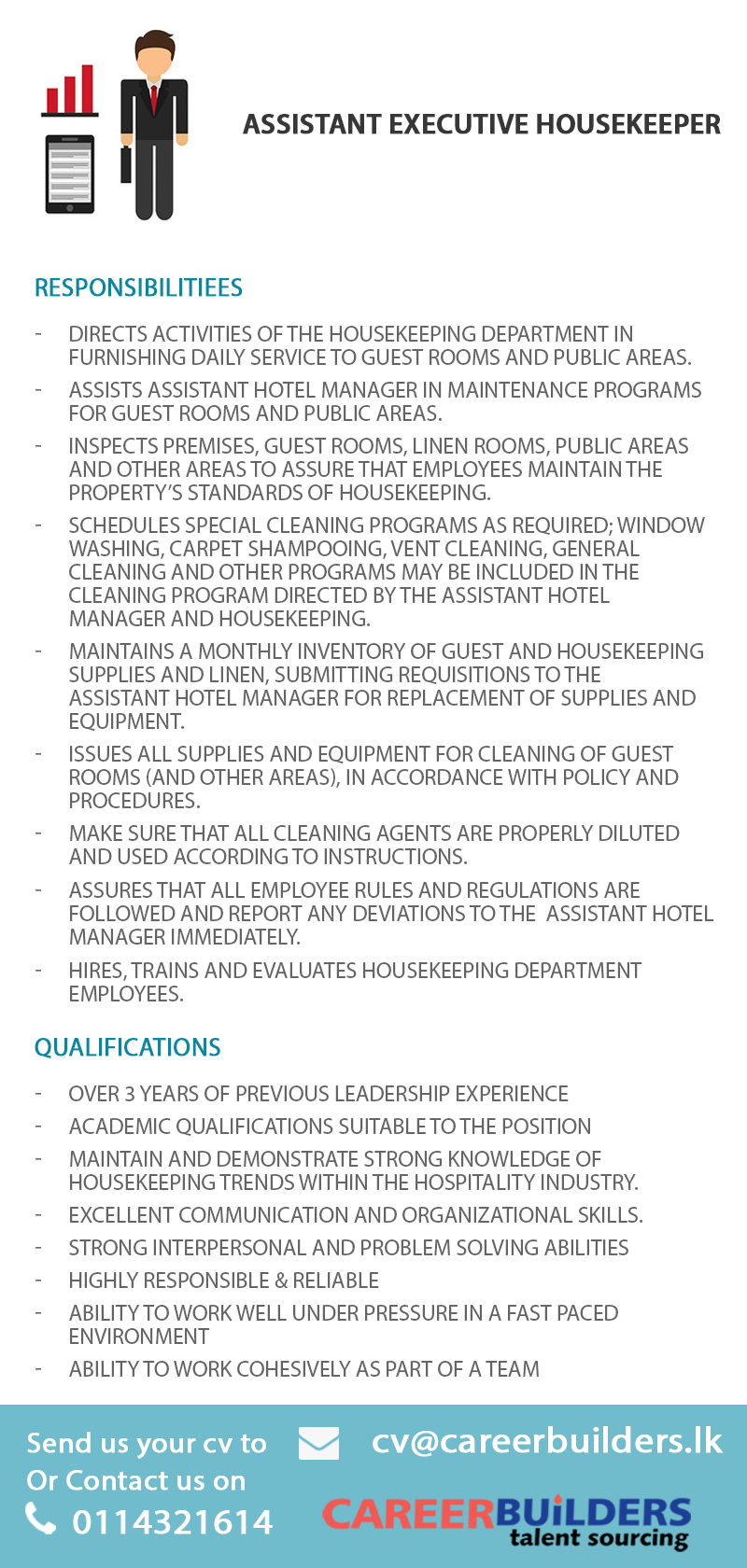 assistant executive housekeeper job vacancy at career housekeeper career