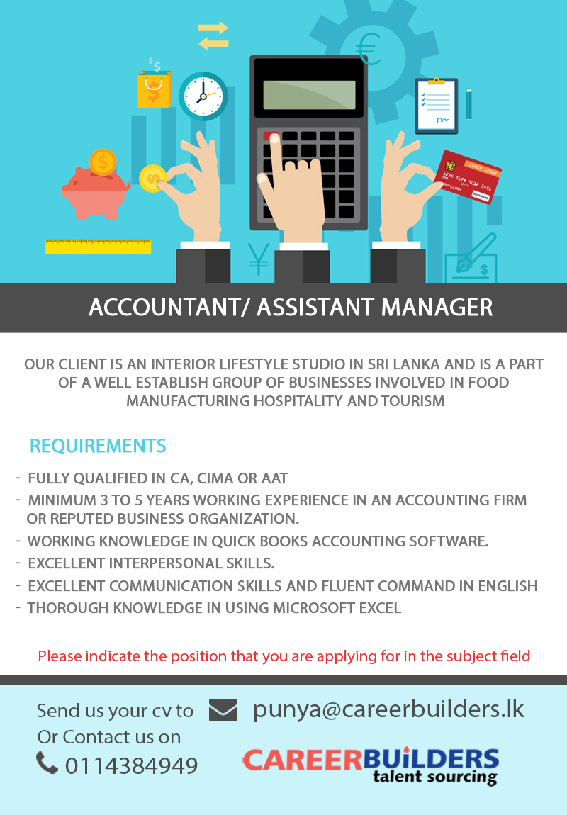 Accountant Assistant Manager Job Vacancy At Career Builders Pvt Ltd